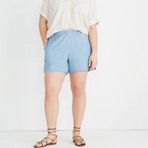 Madewell Chambray Pull on Shorts sz Large. NWT